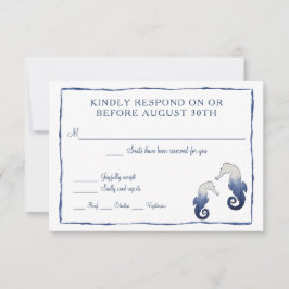 Svar RSVP Shibori Kumo Akvarell Strand Sjöhästar H