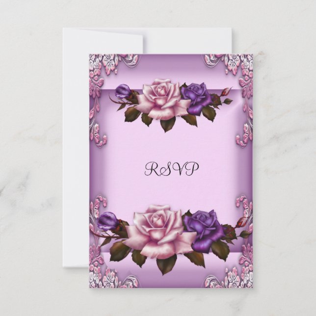 SVAR SENAST Lilac Rosa Purpurrosor Elegant Födelse (Framsida)