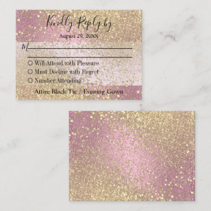 SVAR SENAST - Rosa och Guld Glitter Tilläggskort