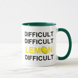 Svår `, svårt, citron som är svår', mugg
