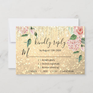 Svara  Bröllop Glitter Brud Mint Glitter Guld OSA Kort