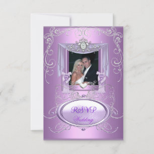 Svara Bröllop Syrlilja Lila Rosa Silver Elegant OSA Kort