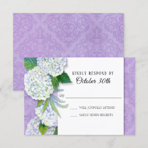 Svara Bröllopsblomma Hydrangea Lavendel Damask Kon Inbjudningar