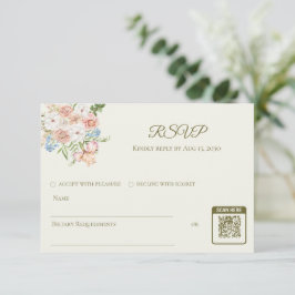 Svara bröllopskort smörgul trädgårdsblomma OSA kort