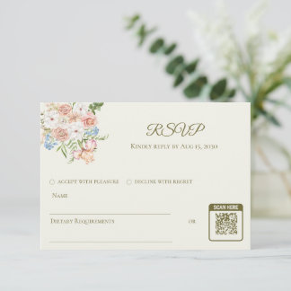 Svara bröllopskort smörgul trädgårdsblomma OSA kort