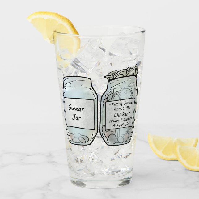 Svära burken och hönaburken glaskopp (Framsida Ice)