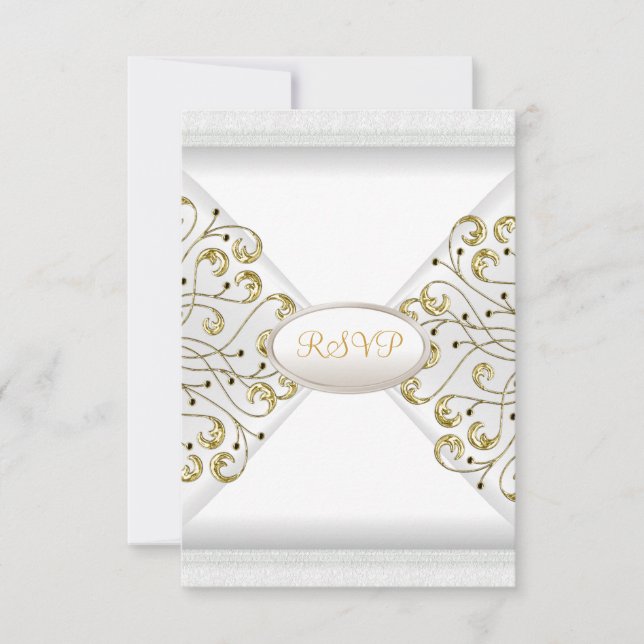 Svara elegant bröllopsjubileum vitt guld OSA kort (Framsida)