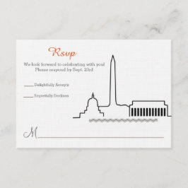 Svara för Washington DC Skyline Bröllop Inbjudningar