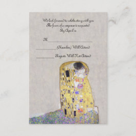 Svara "Kyssen" Klimt Art Nouveau Bröllop Inbjudningar
