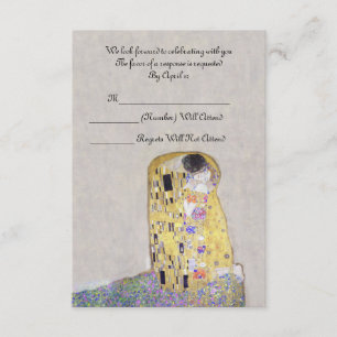 Svara "Kyssen" Klimt Art Nouveau Bröllop Inbjudningar