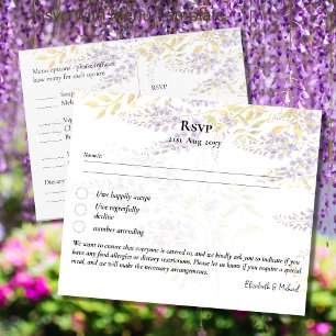 Svara med meny mall Wisteria lila blommor