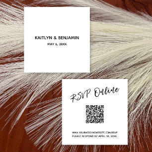 Svara online QR-kod Minimalistisk bröllopsscript Tilläggskort