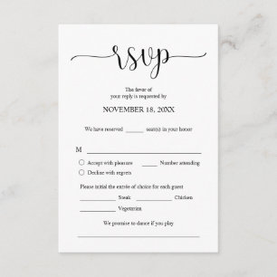 Svara på bröllopsinbjudan, OSA-alternativ, kort fö