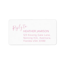 Svara på moderna rosa vita bröllop-adressetiketter adressetikett