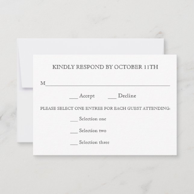 SVARA PÅ SVARET PÅ BRÖLLOP OSA 3-MENYVÄLJARSVAR KORT (Framsida)