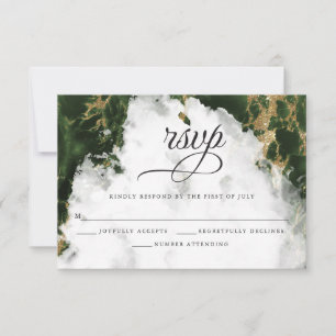 Svara Smaragdgrön akvarell BarefootBride™ OSA Kort