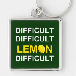 "Svåra, svåra, svåra, svåra, svåra" Fyrkantig Silverfärgad Nyckelring