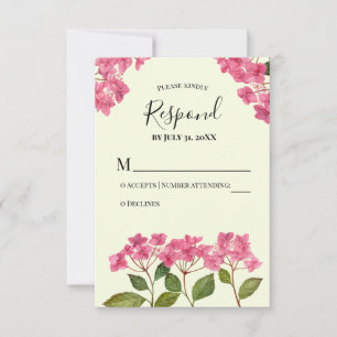 Svara Vattenfärg Rosa Hydrangea Lacecaps OSA Kort