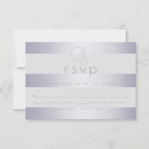Svara Violetta silverglänsande randiga monogram OSA Kort