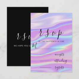 Svarahandsförfrågan Svart Vit Holografisk Pastell  OSA Kort