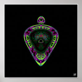 Svarande (abstrakt färglöst mönster - pareidolia) poster