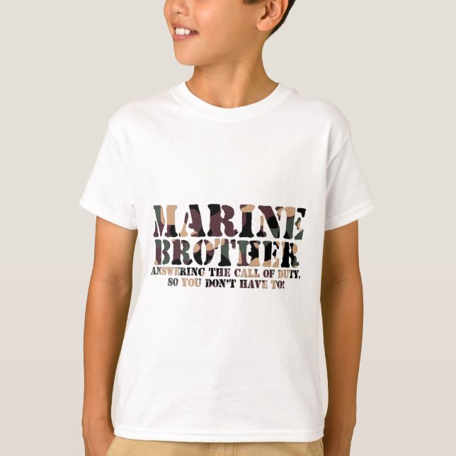 Svarande appell för marin- broder tee shirt (Framsida)