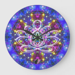 Svarande Zen Lotus Clock Stor Klocka