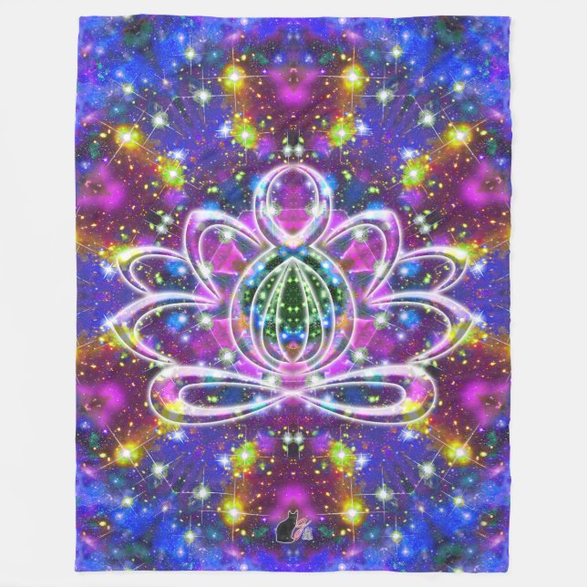 Svarande Zen Lotus Fleecefilt (Framsidan)