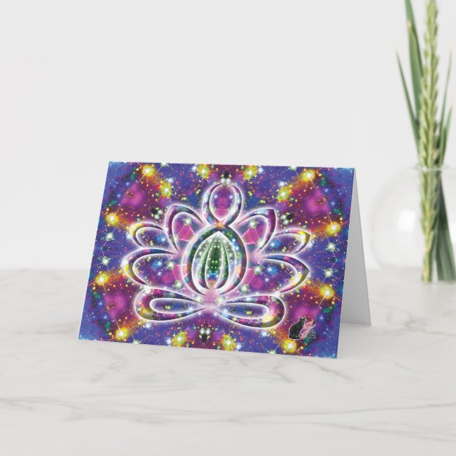 Svarande Zen Lotus Kort (Framsida)
