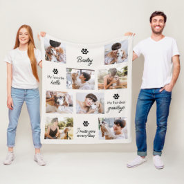 Svåraste Avskedet Husdjur Minnes 8-Fotografier Kol Fleecefilt