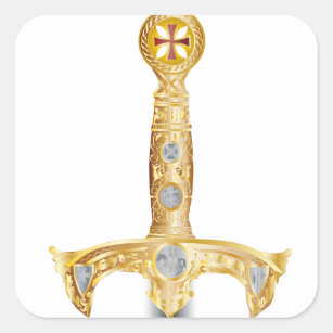 Svärd av en riddare Templar Fyrkantigt Klistermärke