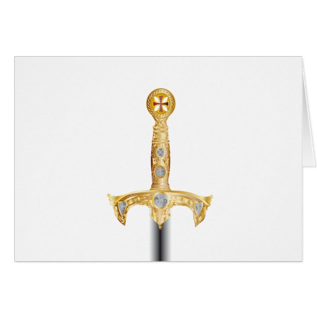 Svärd av en riddare Templar Hälsningskort (Framsidan Horizontal)