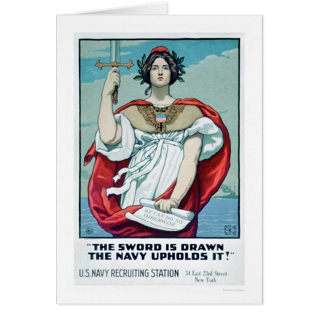 Svärd dras - marinen försvarar det (US02303) Hälsningskort (Framsidan)