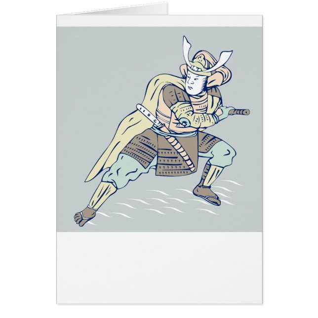 Svärd för Samuraikrigarekatana Hälsningskort (Framsidan)