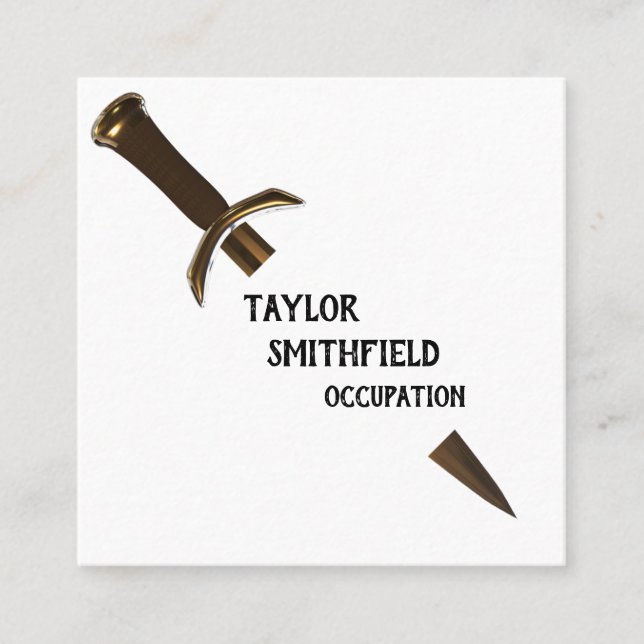 svärd fyrkantigt visitkort (Framsida)