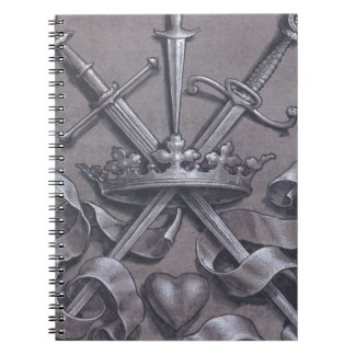 Svärd krona och hjärta anteckningsbok