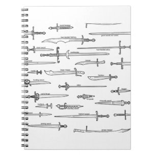 Svärd och medeltida vapen anteckningsbok