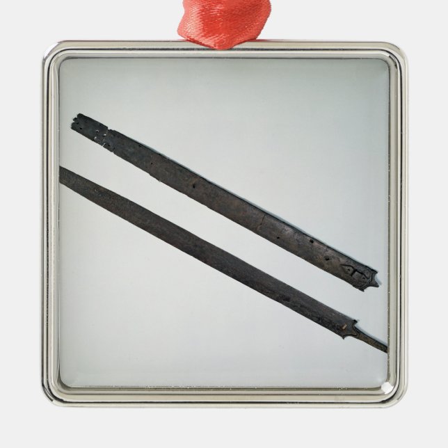 Svärd och skida, från La Tene, Schweitz Julgransprydnad Metall (Framsidan)