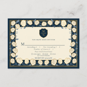 Svärd & Sköld Medeltida Fantasy Bröllop RSVP Blå Tilläggskort