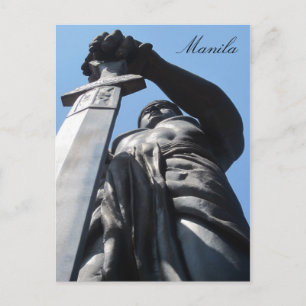 svärd staty manila vykort