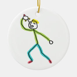 Svärd Sväljande Stickman Julgransprydnad Keramik