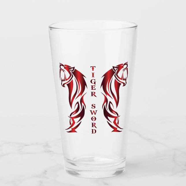 Svärd Tiger Dricksglas Glaskopp (Framsida)