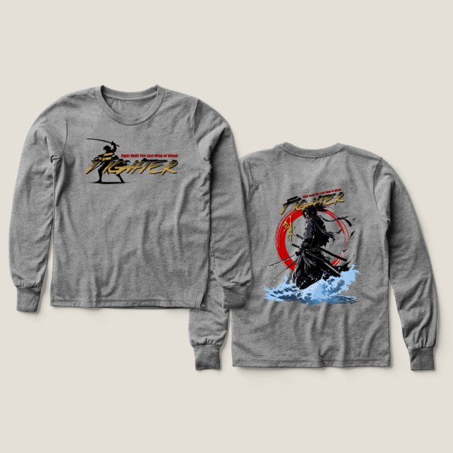 Svärdfighter | Barn Långärmad T Shirt (Design framsida och baksida)