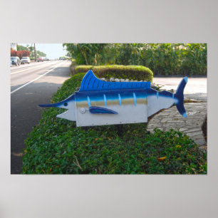 Svärdfisk brevlåda på ön Hawaii Poster