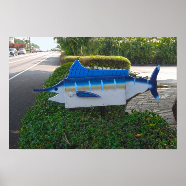 Svärdfisk brevlåda på ön Hawaii Poster (Framsidan)