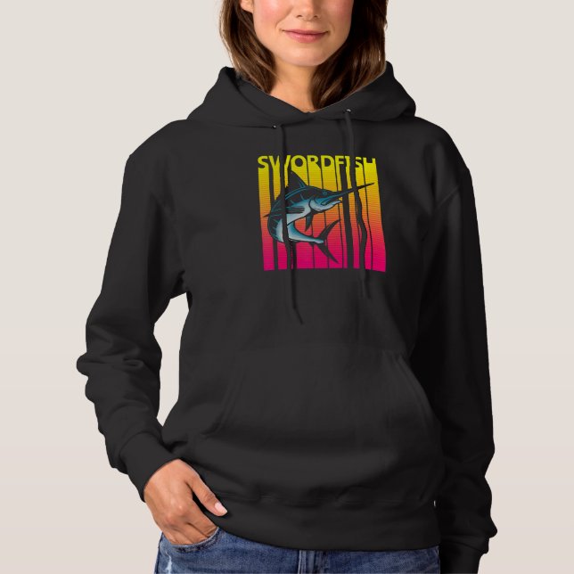 Svärdfisk fisk Retro T Shirt (Framsida)