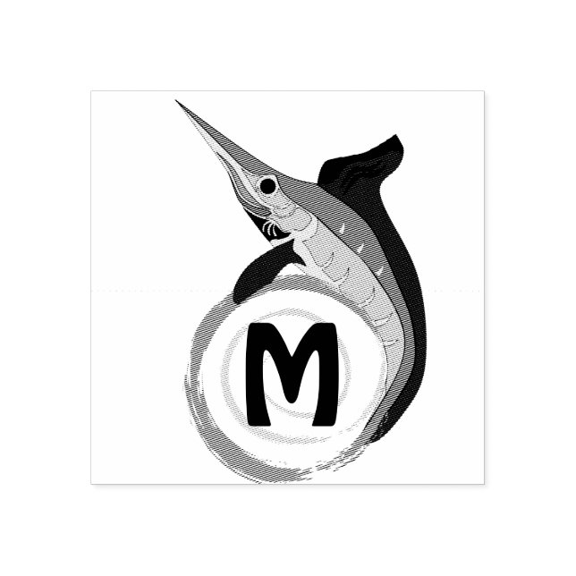 Svärdfisk Jumping Monogram Stämpel (Tryck)