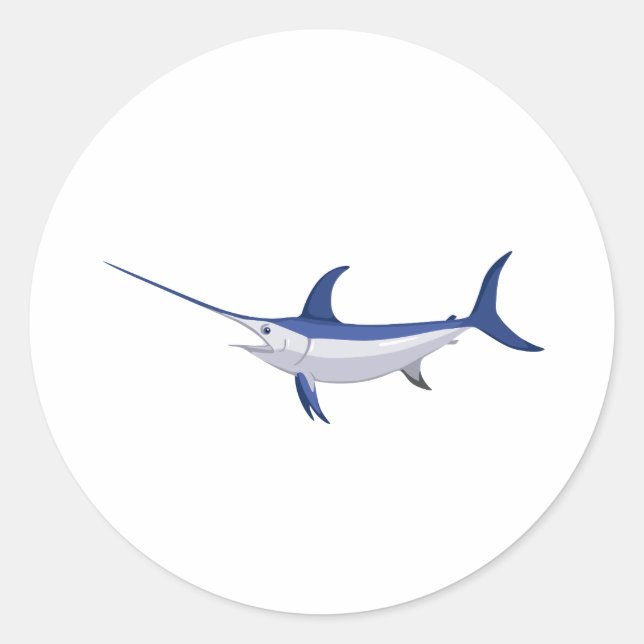 Svärdfisk Runt Klistermärke (Framsida)