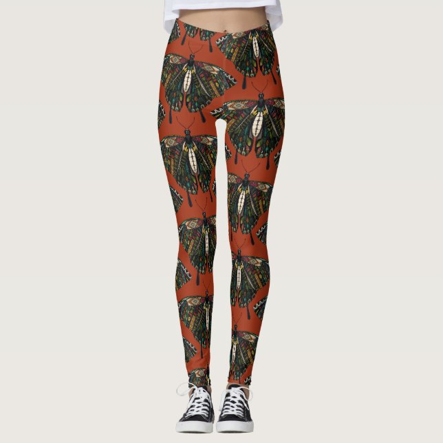 svärdfjäril terfly terracotta leggings (Framsida)