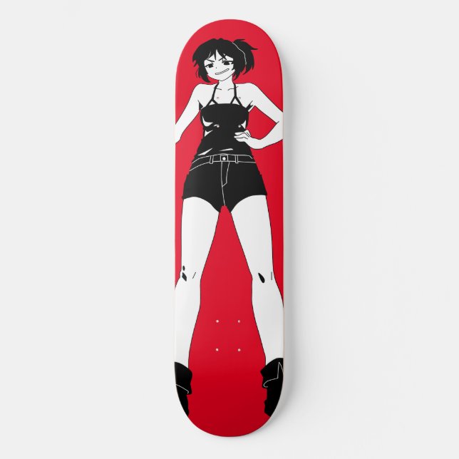 Svärdkvinna Anime Girl Skateboard Deck (Framsida)